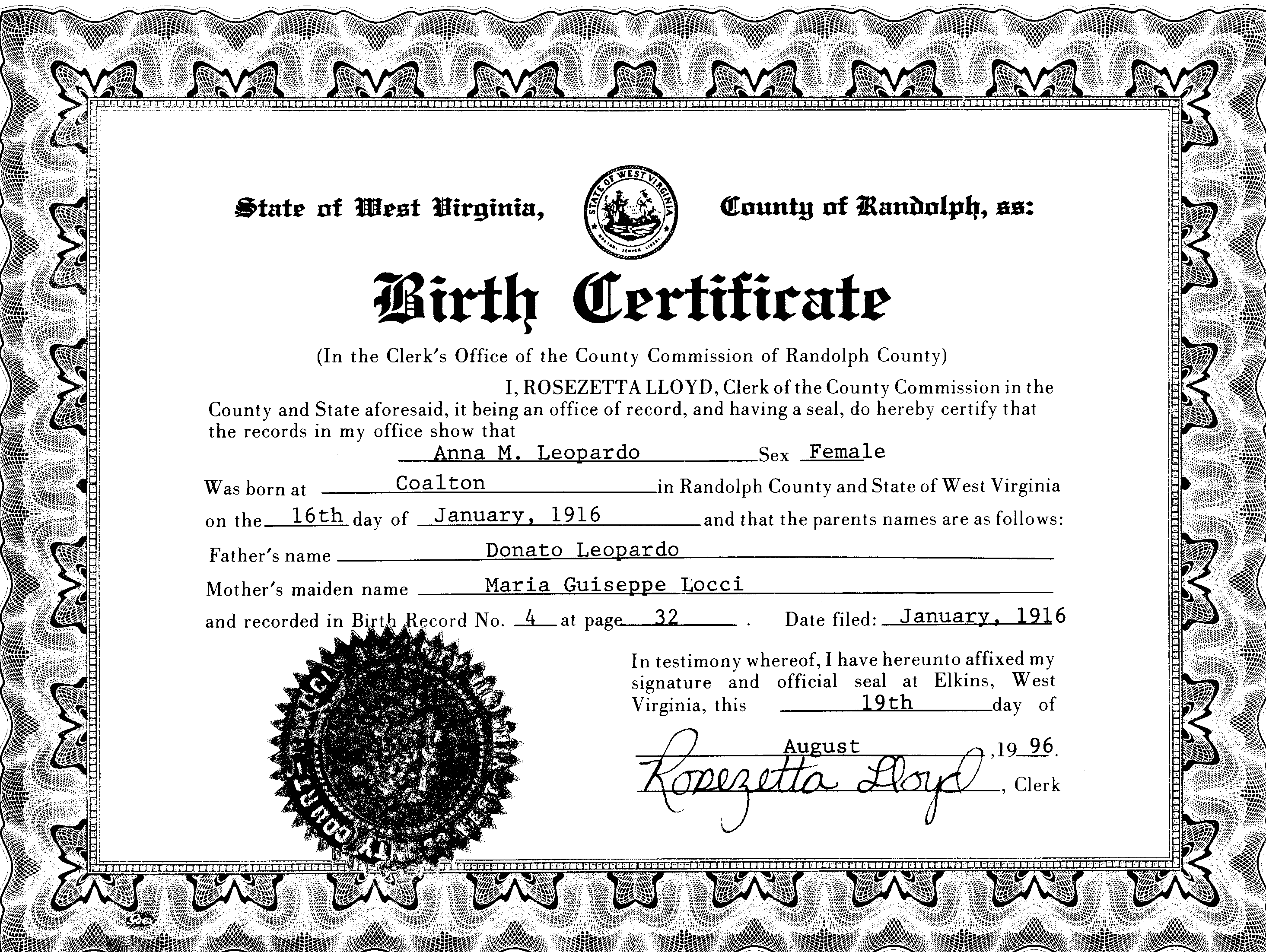 australian birth certificate registration number example