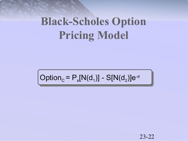 black scholes option pricing model example