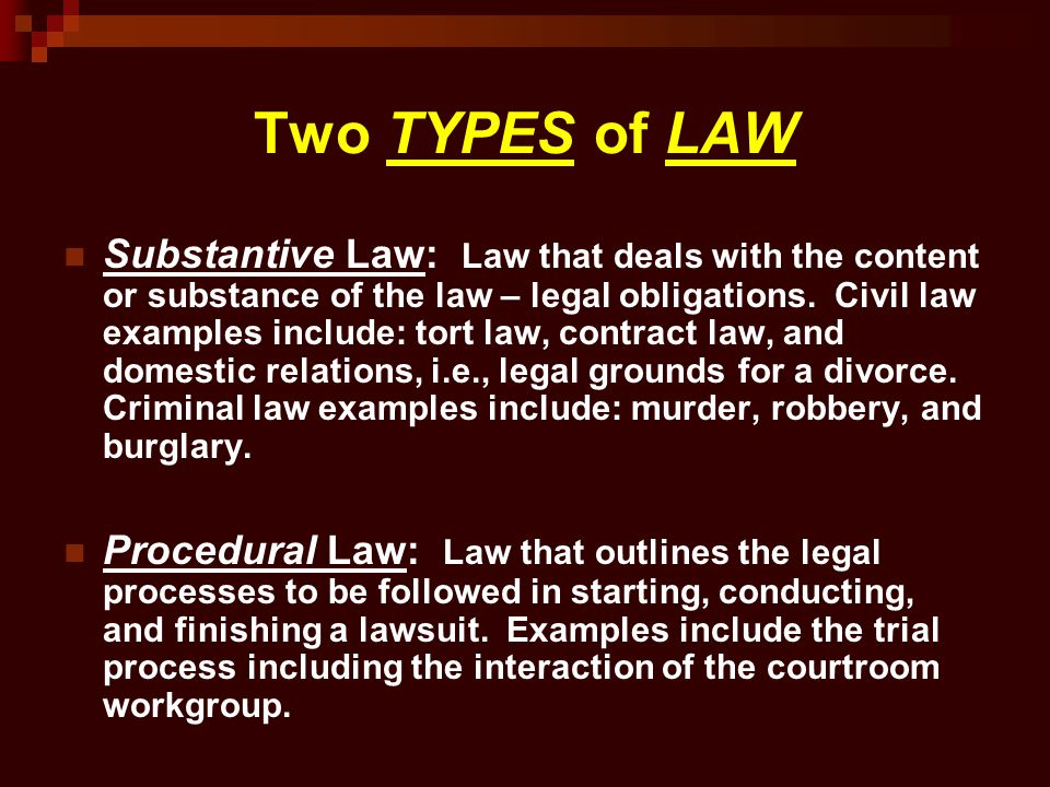 an example of procedural law