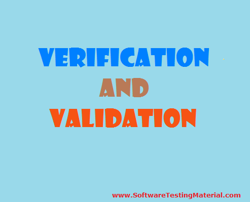 verification and validation in testing with example