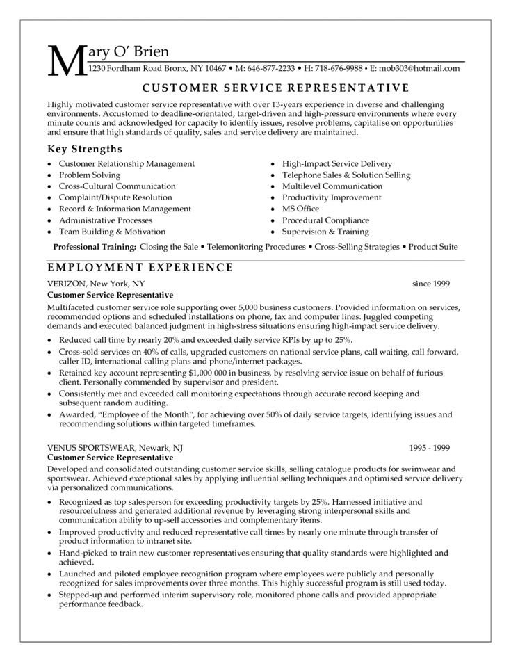 functional resume example customer service