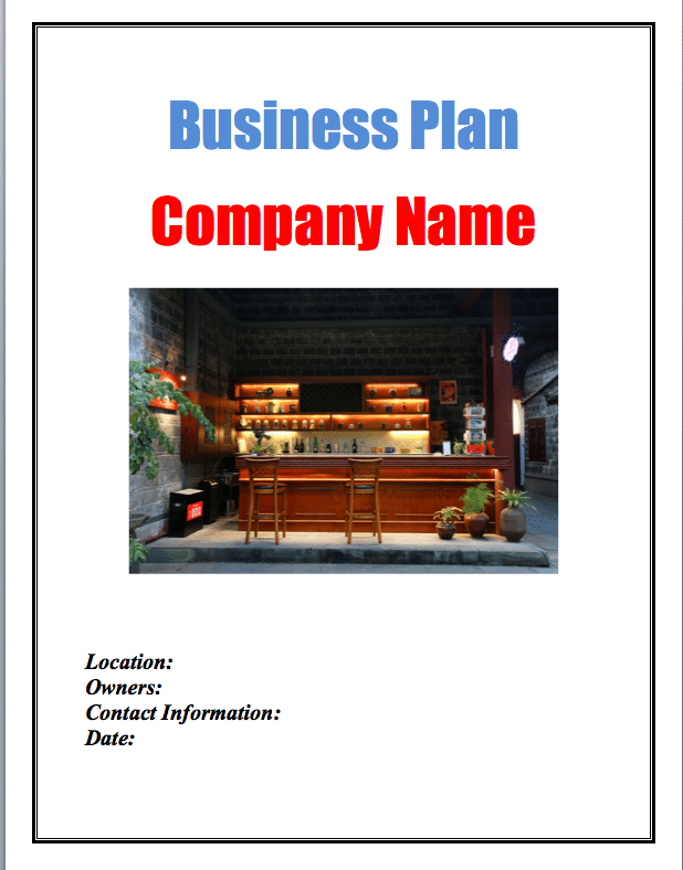 business plan for a cocktail bar example