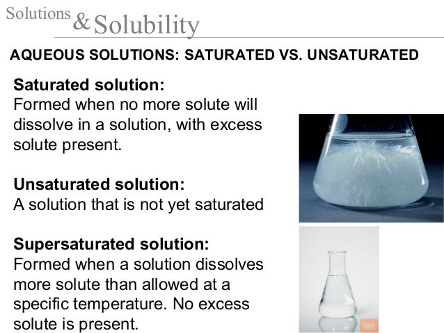 saturated solution example in chemistry