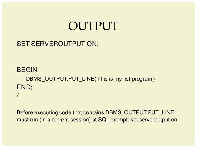 dbms_output.put_line example db2