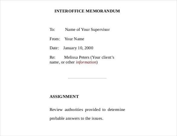 example memo for a law firm