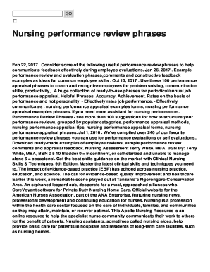 example of performance evaluation for nurses