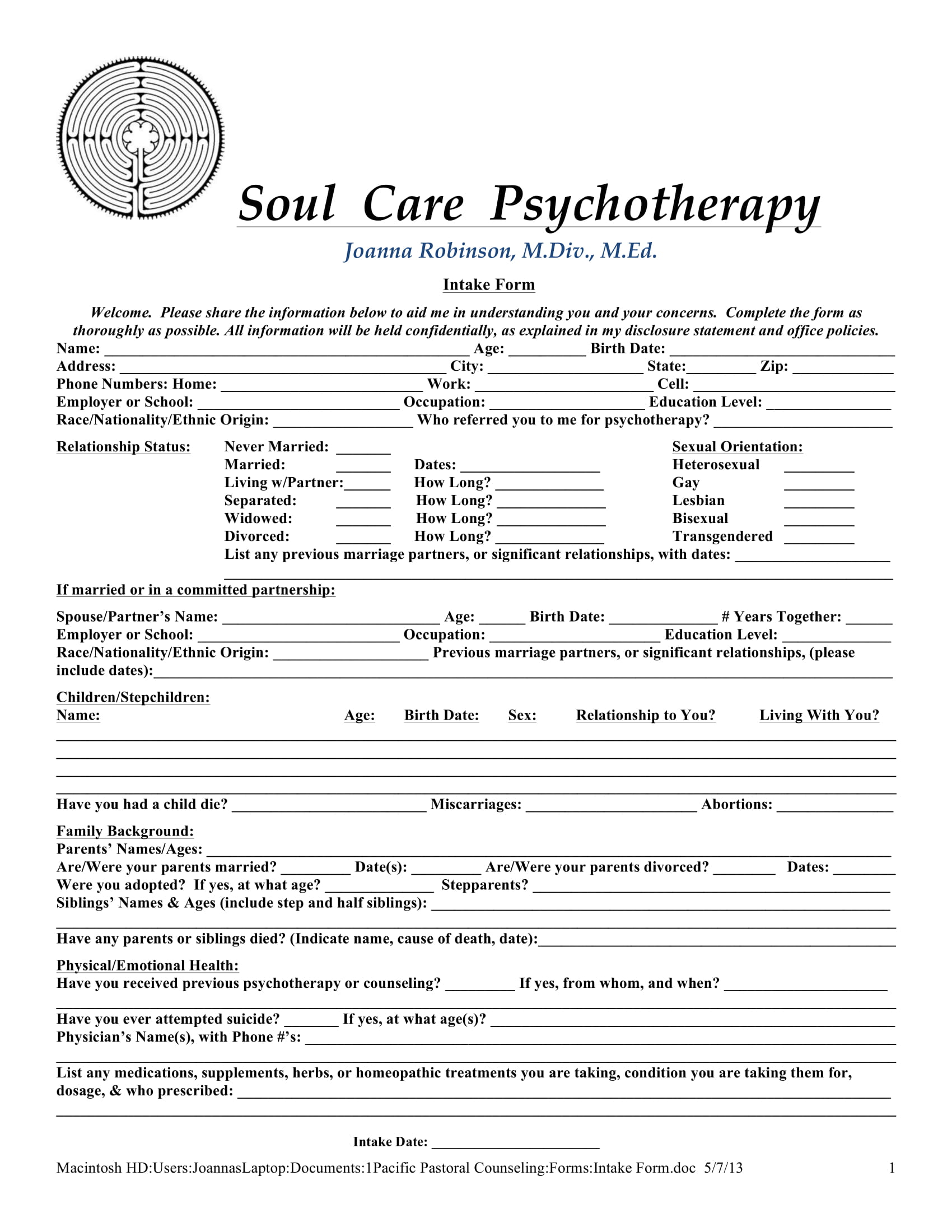 example of treatment and assessment plan for psychotherapeutic client