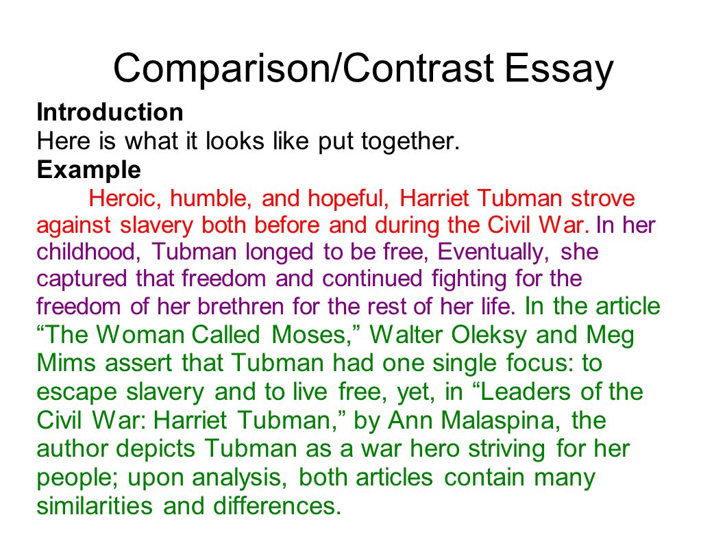 A comparative essay introduction example
