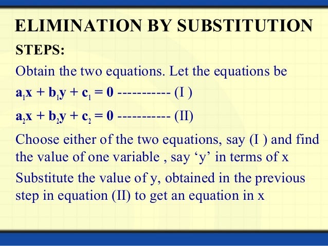 simultaneous equations substitution method example 1 examsolutions